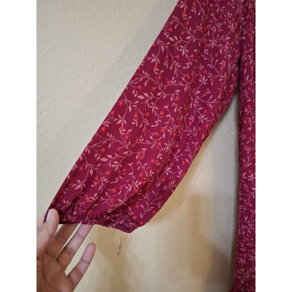 Old Navy Cottagecore Balloon Sleeve Boho Peasant Midi Dress‎  XL - Picture 2 of 9